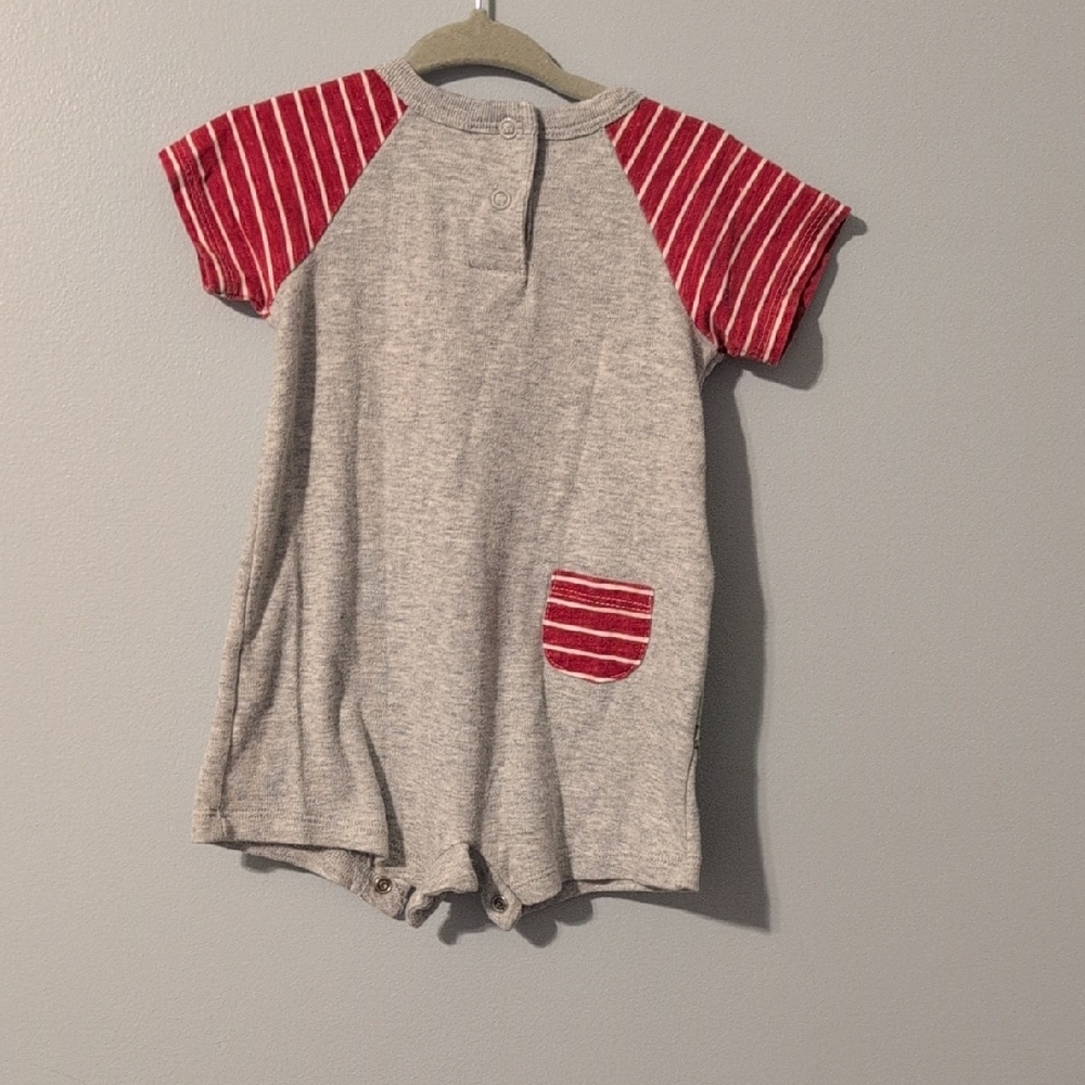 Mud Pie Gray and Red Baby Romper - Picture 3 of 3